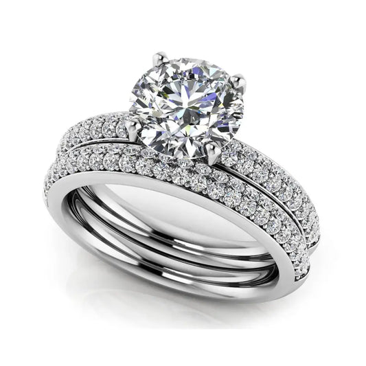 Dazzling Four Row Lab Grown Round Diamond Engagement Ring