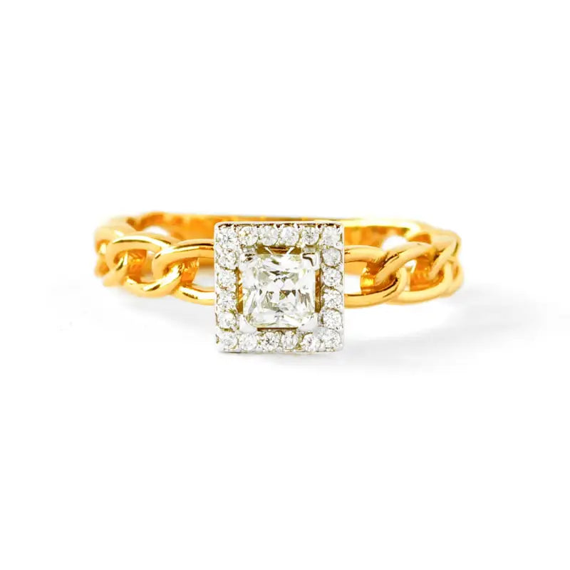 Dazzling Ladies Ring in 18K Rose Gold & Cubic Zirconia