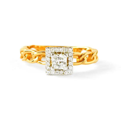 Dazzling Ladies Ring in 18K Rose Gold & Cubic Zirconia