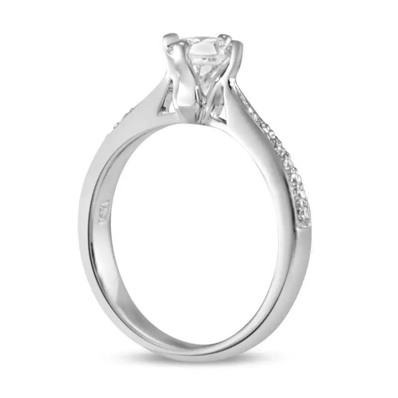 Diamond Engagement Ring in 18K White Gold For Her - Gold