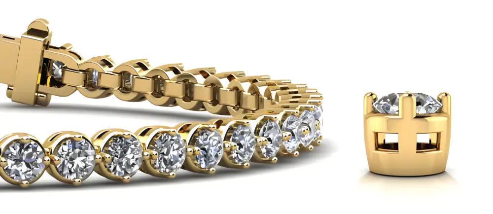 Dazzling Four Prong Diamond Tennis Bracelet Available in 18K