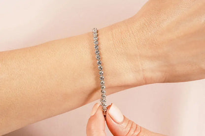 Dazzling Four Prong Diamond Tennis Bracelet Available in 18K