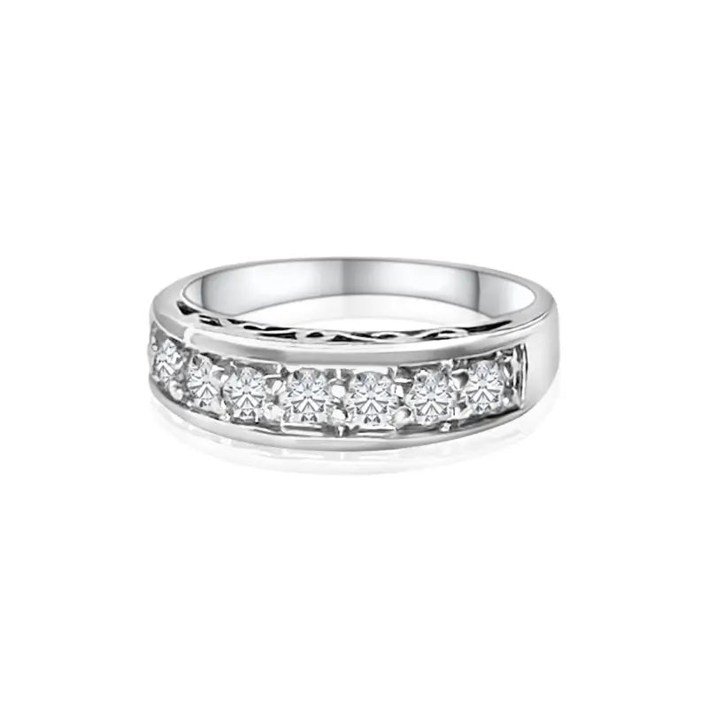 Diamond Wedding Band in 14k White Gold - Women’s Jewelry