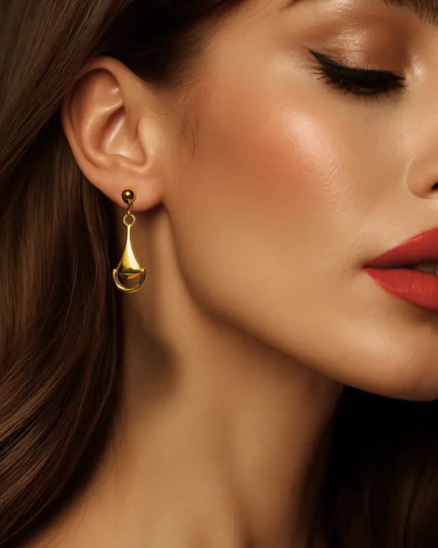 Drop Style 18k Yellow Gold Fancy Solid Gold Earrings