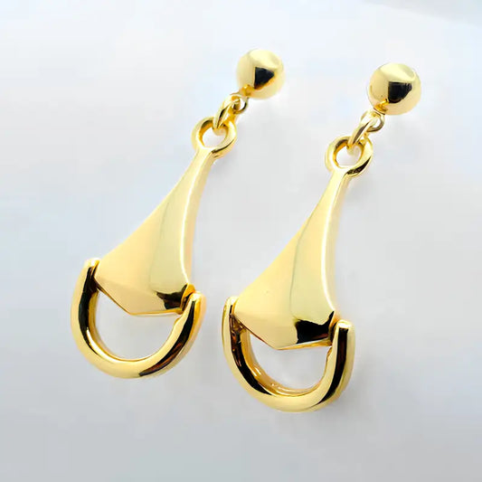 Drop Style 18k Yellow Gold Fancy Solid Gold Earrings
