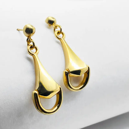 Drop Style 18k Yellow Gold Fancy Solid Gold Earrings