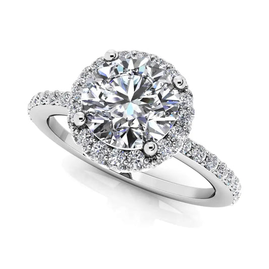 Enchanting Halo Lab Grown Diamond Engagement Ring - 14K