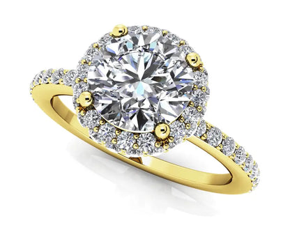 Enchanting Halo Lab Grown Diamond Engagement Ring - 14K