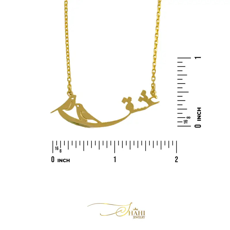 Eshgh (Love) & Birds Necklace Persian Necklace in 18K