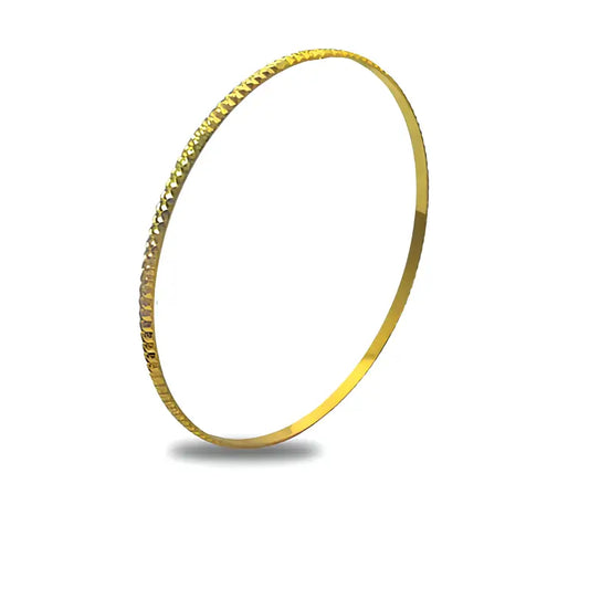 Gold Bangle in 18K Solid Gold Gift for Her - Bracelet
