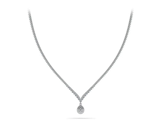 Graduated V Diamond Necklace in 14K or 18K Yellow or White