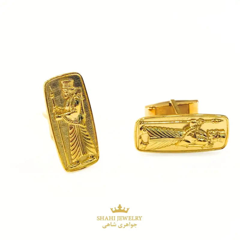 Hakhamanesh Persian Soldier Cufflink in 925 Silver Gold