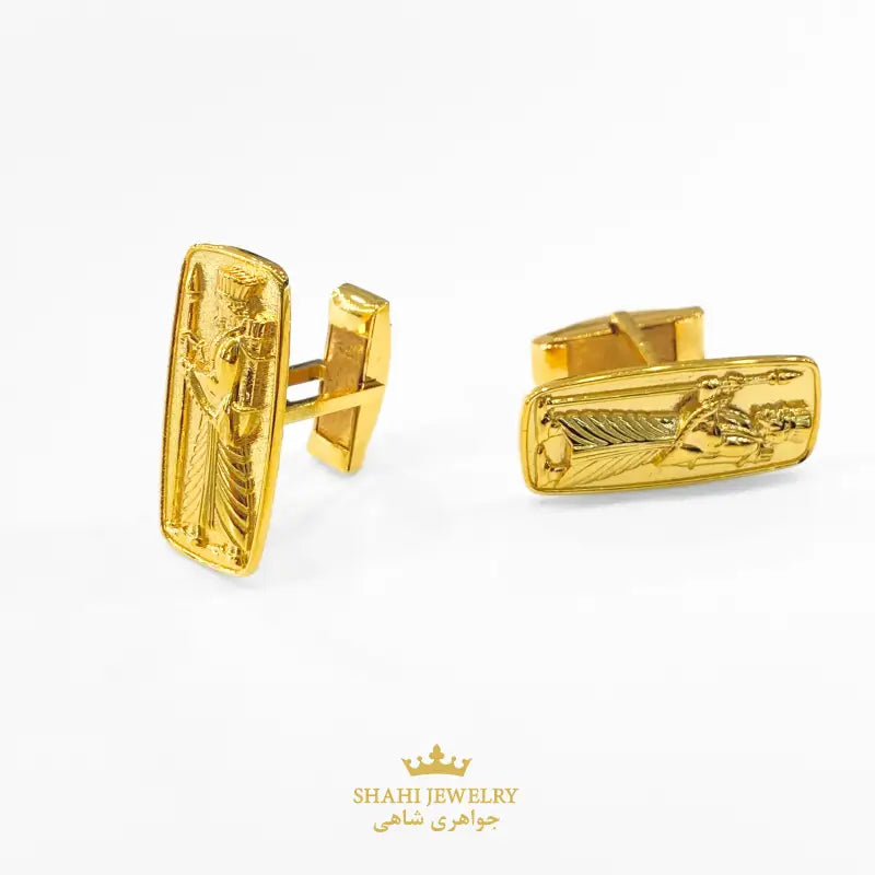 Hakhamanesh Persian Soldier Cufflink in 925 Silver Gold