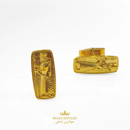 Hakhamanesh Persian Soldier Cufflink in 925 Silver Gold