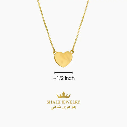 Heart Necklace 18k Solid Yellow Gold | Engravable - NECKLACE