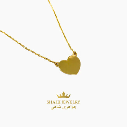 Heart Necklace 18k Solid Yellow Gold | Engravable - NECKLACE