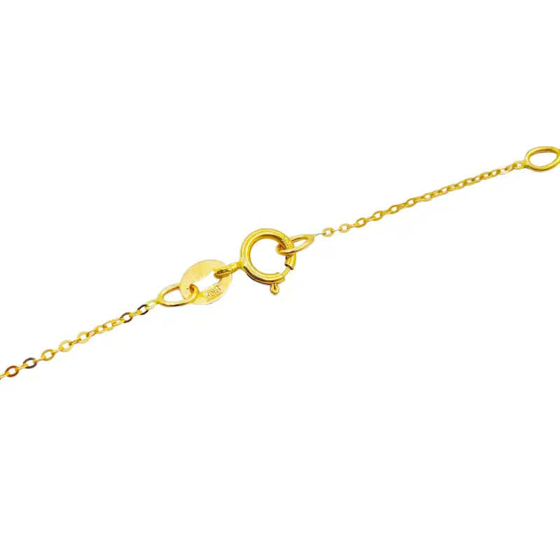 Initial Necklace Letter R 10K Yellow Gold with Dazzling