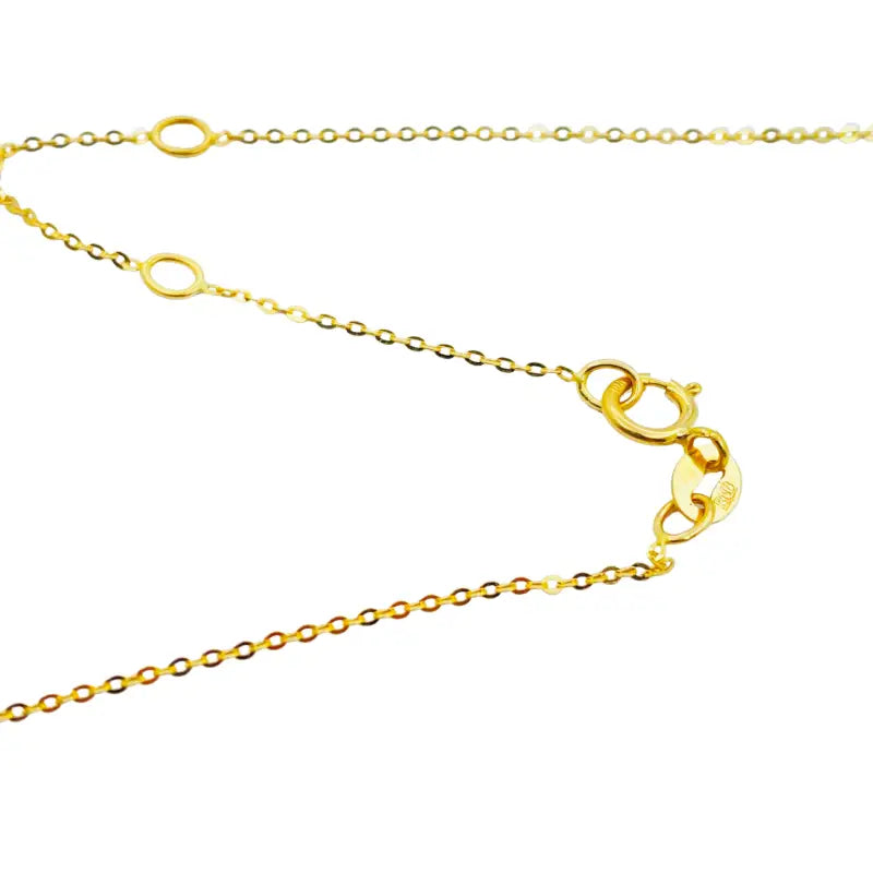 Initial Necklace Letter R 10K Yellow Gold with Dazzling