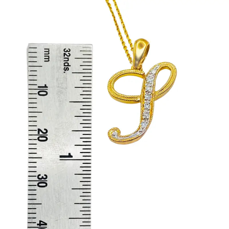 letter J Initial necklace with Diamonds Dainty & Dazzling