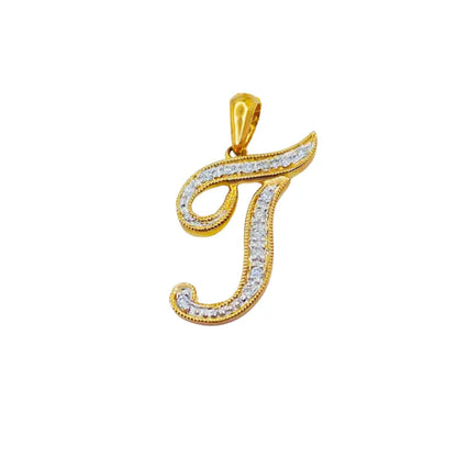 Letter T Initial Necklace With Diamonds Dainty & Dazzling in