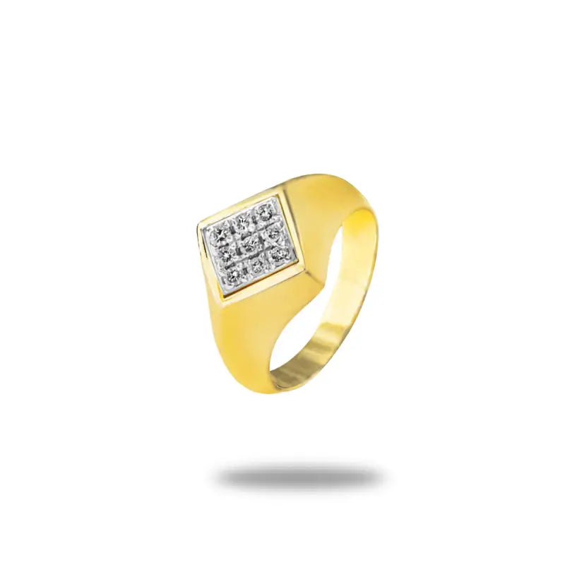 Men’s Diamond Ring in 10K Yellow Gold - Men’s Jewelry