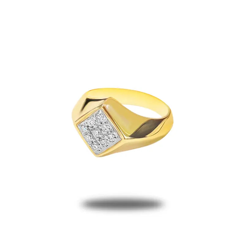 Men’s Diamond Ring in 10K Yellow Gold - Men’s Jewelry