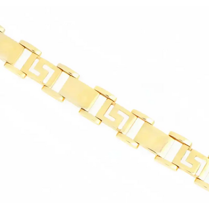 Men’s Chunky Link Solid Gold Bracelet in 18k Yellow Gold -