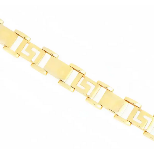 Men’s Chunky Link Solid Gold Bracelet in 18k Yellow Gold -