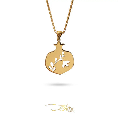 Peace & Love Pomegranate Pendant in 18K Yellow Gold - 18K