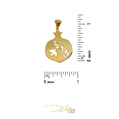 Peace & Love Pomegranate Pendant in 18K Yellow Gold - 18K