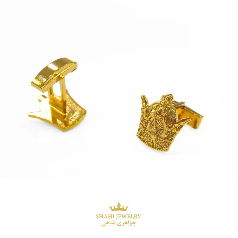 Persian Style Royal Crown (Arya Mehr) Cufflinks in 925