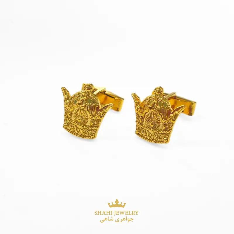 Persian Style Royal Crown (Arya Mehr) Cufflinks in 925