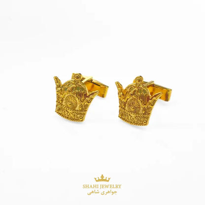 Persian Style Royal Crown (Arya Mehr) Cufflinks in 925