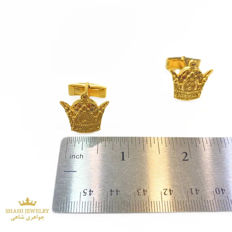 Persian Style Royal Crown (Arya Mehr) Cufflinks in 925