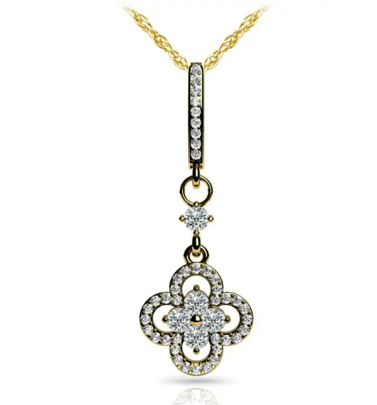 Precious Petals Diamond Pendant Available In White & Yellow