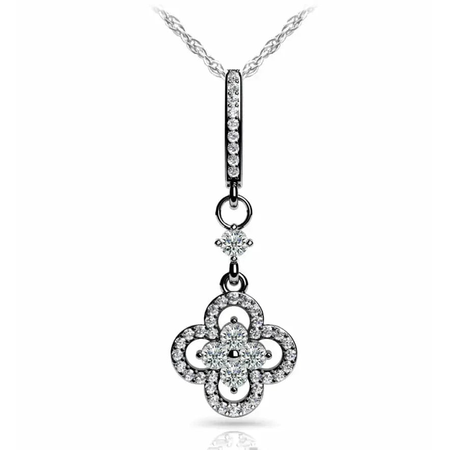 Precious Petals Diamond Pendant Available In White & Yellow