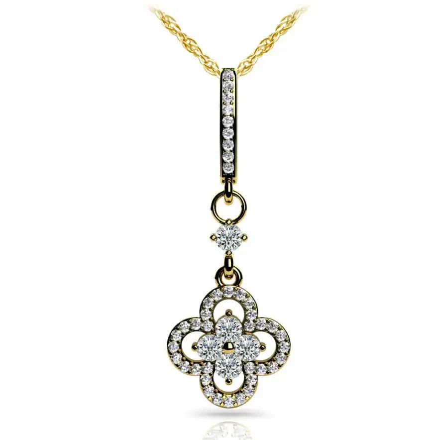 Precious Petals Diamond Pendant Available In White & Yellow