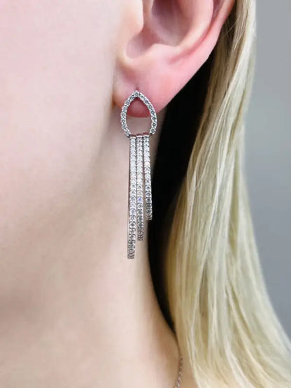 Red Carpet Diamond Dangle Earrings Available In 14K 18K