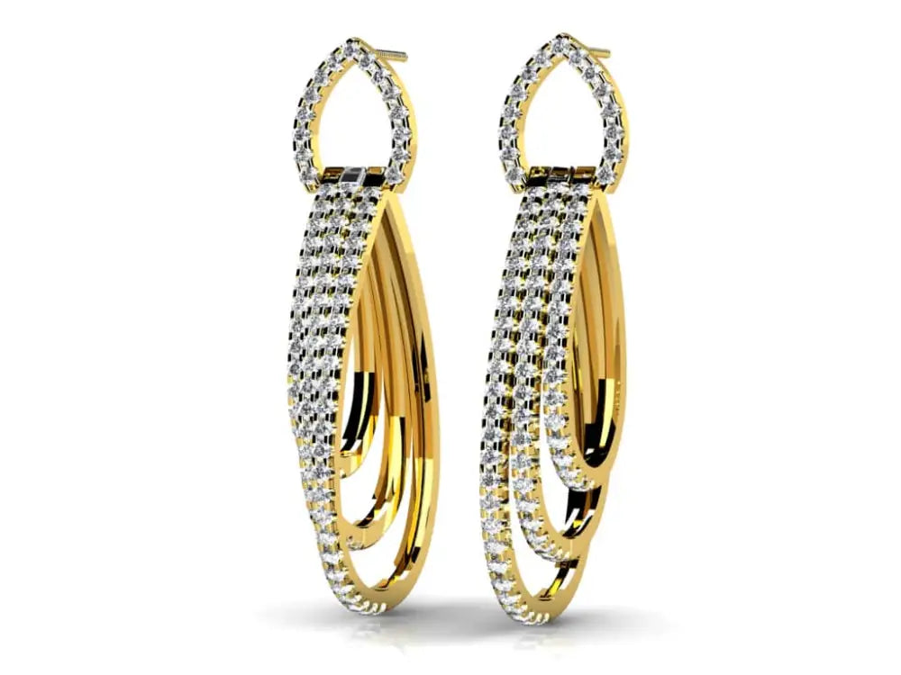 Red Carpet Diamond Dangle Earrings Available In 14K 18K