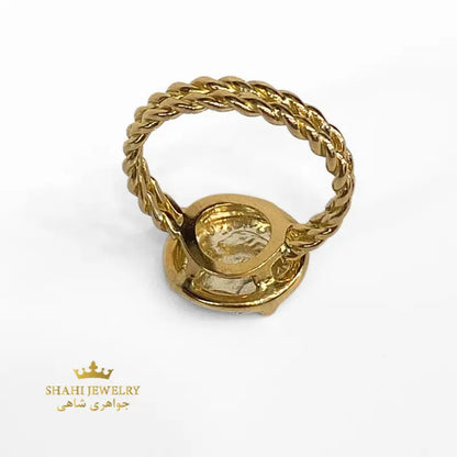 Replica Pahlavi Coin Ring in 18k Yellow Gold Band