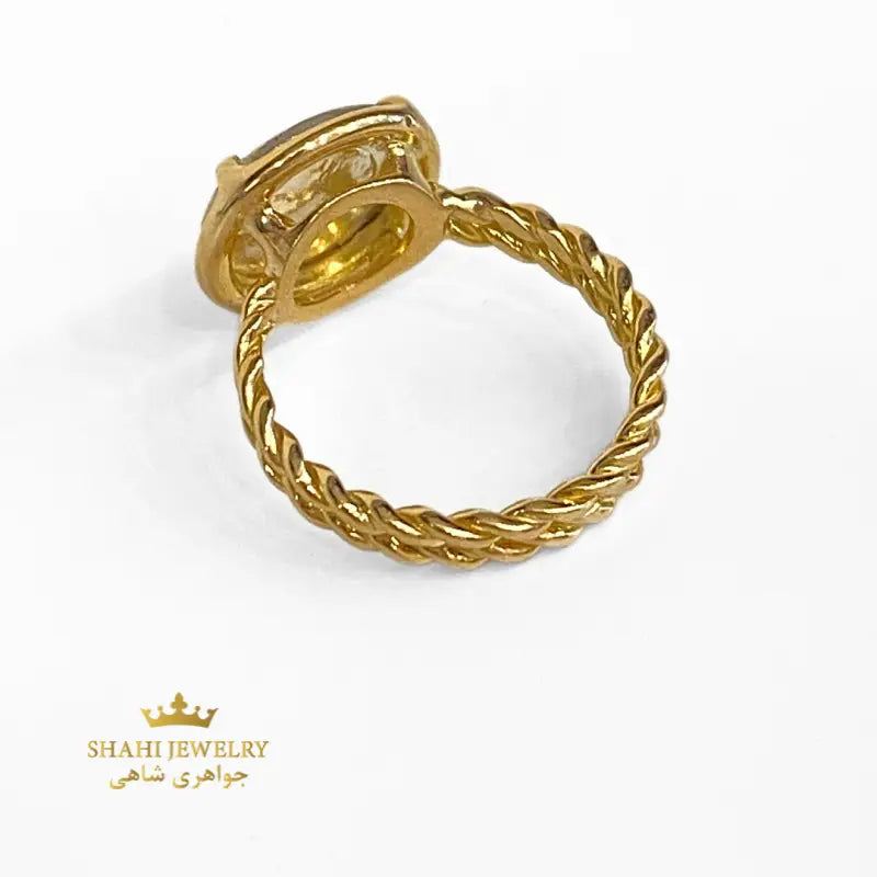 Replica Pahlavi Coin Ring in 18k Yellow Gold Band