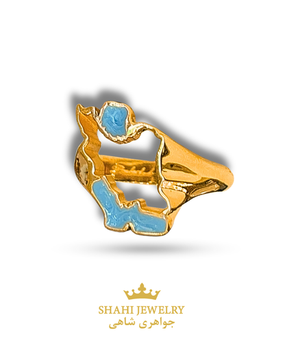 18K Gold Persian Map Ring