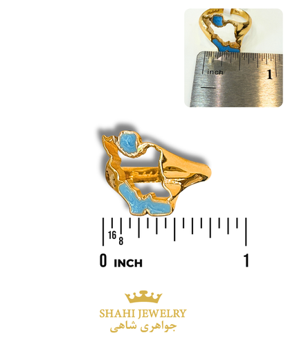 18K Gold Persian Map Ring
