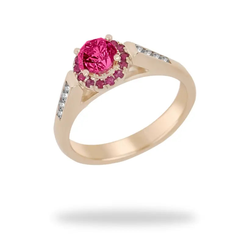 Ruby Ring With Diamond In Women’s 18K Yellow Gold Jewelry -