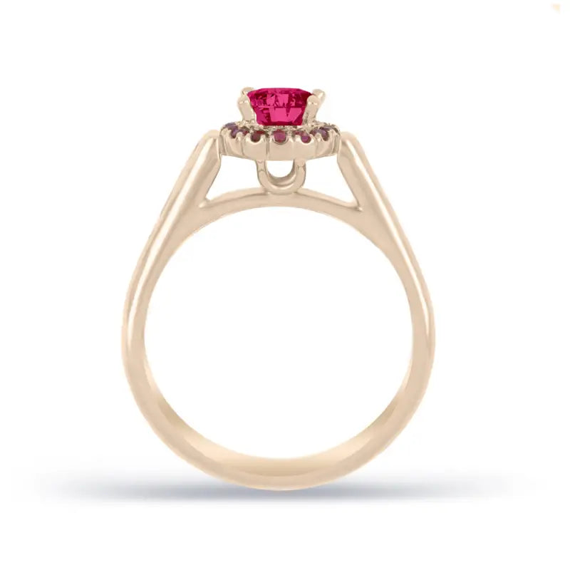 Ruby Ring With Diamond In Women’s 18K Yellow Gold Jewelry -