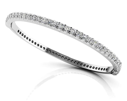 Shared Prong Oval Lab Grown Diamond Bangle - Lab Grown