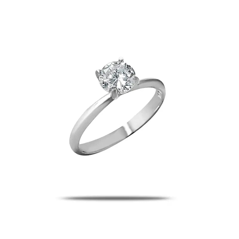 Solitaire Diamond Engagement Ring in 18k white gold for Her