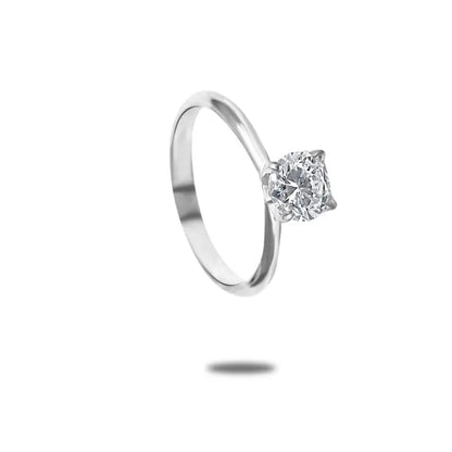 Solitaire Diamond Engagement Ring in 18k white gold for Her