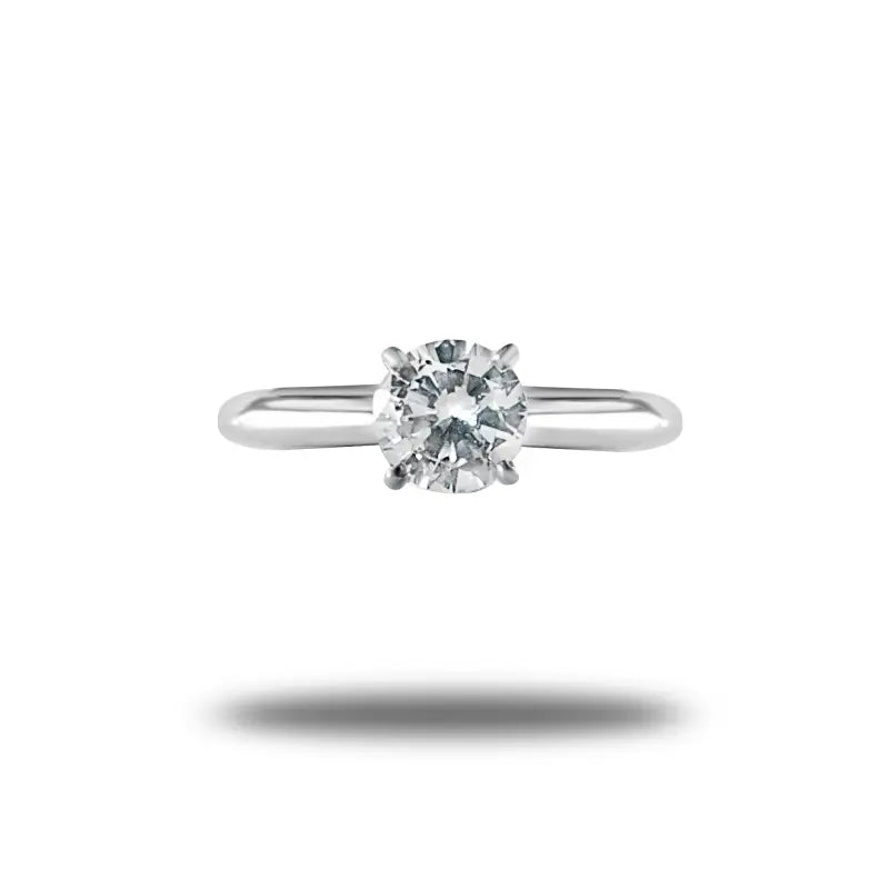 Solitaire Diamond Engagement Ring in 18k white gold for Her