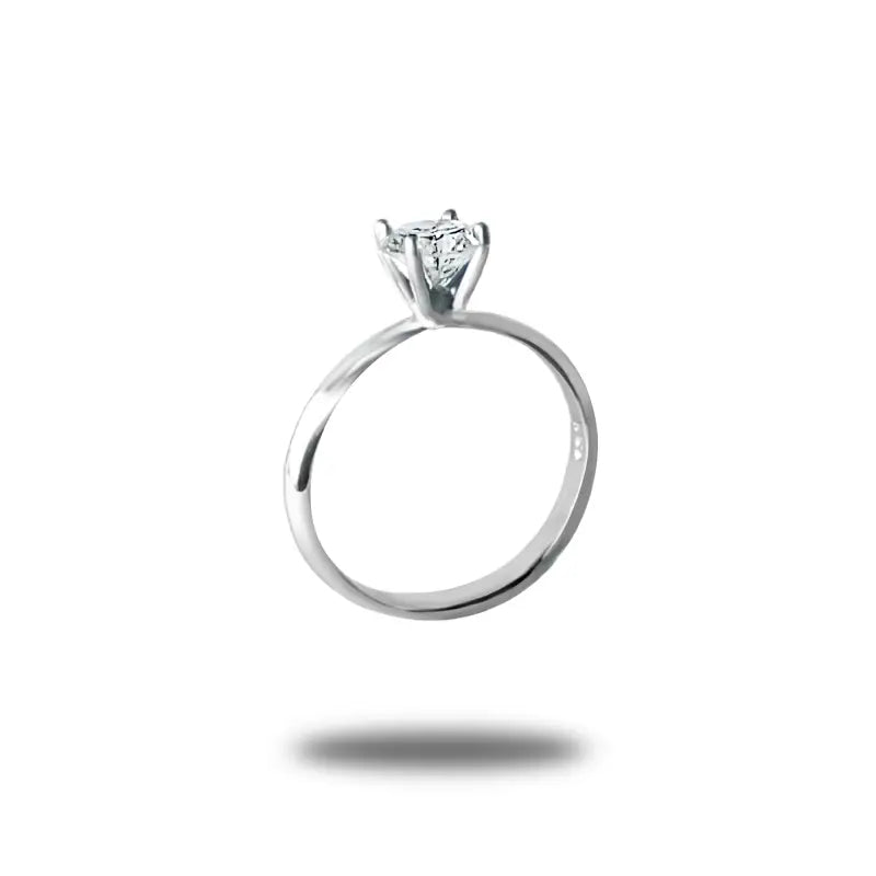 Solitaire Diamond Engagement Ring in 18k white gold for Her